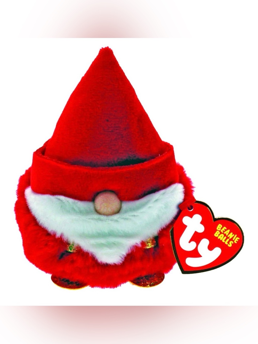 NWT Ty Puffies (Beanie Balls) Plush GNORBIE The Christmas Gnome (4 inch)